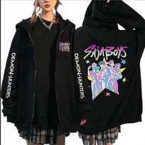 K-pop Saja Boys Demon Hunters Filmo Užtraukiamas džemperis Vyrams Moterims harajuku Aukštos kokybės Gerbėjų Dovana Per dydį Užtraukiami džemperiai striukė XS white