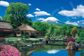 Epoch 1000 detalių dėlionė „Mt“. Fudži ir Ošino kaimas – Yamanashi (50x75 cm) 09-051 su klijais ir mentele su EPOCH balų skaičiumi blue