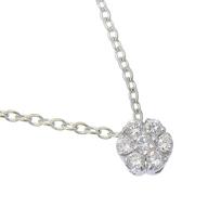 Ponte Vecchio flour Necklace 7P diamond K18 white gold/diamond flour 1.9g Women Used