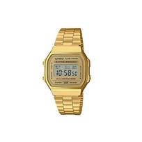 Casio Vintage A168 Klasikinis kvadratinis Retro kvarcinis laikrodis Nerūdijančio plieno apyrankė Vyriški laikrodžiai Auksinis A168WG-9W Random Watch Box beige