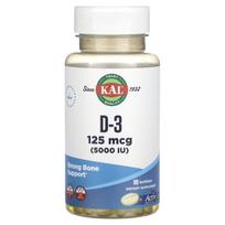 KAL, D-3, 125mcg (5,000IU), 90 softgels