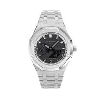 CASIO Unisex Liquid Crystal/Analog Dual Display Series 44.5mm Black Watch GA-2100-1A1(Team788--) Black black
