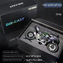 Išskirtinis Kawasaki Ninja H2R Metalinis Motociklo Modelis - 1:9 mastelio kolekcinis daiktas gray