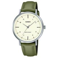 CASIO Water Resistant For Everyday Use Quartz Movement Leather Strap Watch Unisex Yellow Watch Dial LTP-VT03L-3B Yellow Watch Dial white
