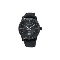 SEIKO kvarcinis serijos mechanizmas Kvarcinis Juodas tekstūruotas ciferblatas Kvarcinis drobės dirželis Vyriškas laikrodis Juodas ciferblatas SUR271P1 juoda