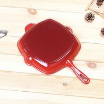 Liliang Cast Iron Square Striped Steak Grill Pan brown