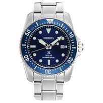 SEIKO Prospe Business Casual Saulės energija Varomas Nerūdijančio Plieno Apyrankė Laikrodis Vyriški Laikrodžiai Mėlynas Ciferblatas SNE585P1 blue