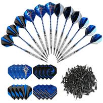 GWHOLE 18g soft darts with 16 flights and 200 plastic tips 2BA, for practice. gray