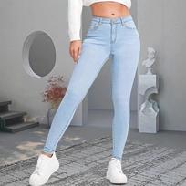 2026 Šviesiai mėlyni moteriški siauri džinsai 2XL white