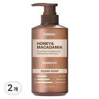Kundal Honey & Macadamia Nature Shampoo Clean Soap Fragrance, 500ml, 2 units brown