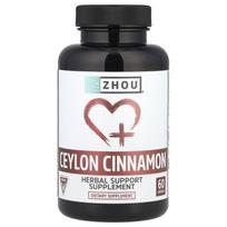 Zhou Nutrition, Ceilono cinamonas, 1200 mg, 60 kapsulių (600 mg vienoje kapsulėje)
