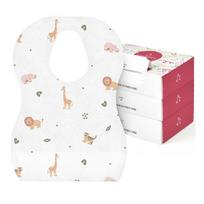 ArtiRabbit disposable waterproof bibs, 60 pieces, animal friends white