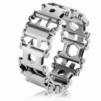 ROZZERMAN Portable Casually Cool Bracelet, Tool, Multi-Function, Survival, Outdoor, Multi-Tool, Tool, Screwdriver, (Silver) gray