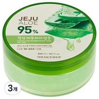 The Face Shop Fresh Jeju Alavijo raminamasis gelis, 300ml, 3 vnt. green
