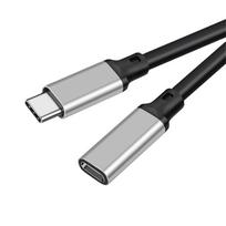 LpoieJun 3m USB Type C prailginimo laidas 10Gbps duomenų ir vaizdo perdavimui, 100W PD greitas įkrovimas, PVC, suderinamas su žaidimų konsolėmis ir nešiojamaisiais kompiuteriais, didelės spartos perdavimas, 4K@60Hz išvestis, gray
