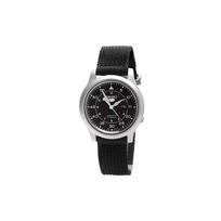 SEIKO Automatinis vyriškas laikrodis su nailoniniu dirželiu, juodu ciferblatu SNK809K2 juoda