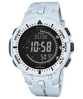CASIO Pro Trek PRG-300-7 Trigubo jutiklio saulės laikrodis Baltas atvirkštinis LCD