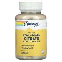 Solaray, with Vitamin D-2, Calcium-Magnesium Citrate, 90 Veggie Capsules