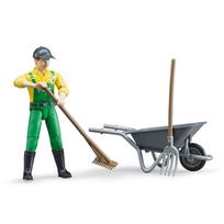 BRUDER agricultural worker figure set 62610 gray