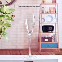 Handmade Crystal Tulip Champagne Glass gray