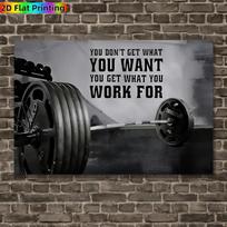 Barbell Gym Fitness Oil Painting - Wall Art for Living Room Decoration 15x20 gray