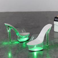 Moteriški stiletai Sexy Catwalk Model Crystal Batai Švytintys Stage 190 Series 15cm Kulnas 6,5cm Platforma LFD 43 žalia