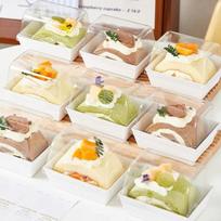 Vienkartinės permatomos suktinuko torto dėžutės 20 pieces beige