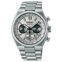 SEIKO Astron series 100 meters waterproof solar Quartz titanium strap 41.3mm men's watch silver dial SBXY095 mėlyna