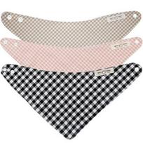 Dream Tofu All Seasons Infant Scarf Bib Check 3 Piece Set, korean baby products gray