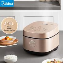 Midea 4L nepadengtas 316L nerūdijančio plieno išmanusis ryžių viryklė CN kištukas (adapteris įtrauktas) beige