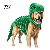Dinozaurų kostiumas šunims, naminių gyvūnėlių skeleto kostiumas, šviečiantis tamsoje 3D drabužis, Helovino juokingas katės cosplay apranga Dino katės, šventės vakarėlis L D