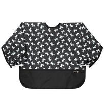 Pli? color matching waterproof long-sleeved bib, 22 black white dog, 1 piece, 1 piece gray