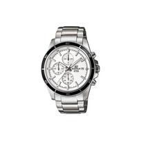 Casio Edifice serija Classic Trijų ciferblatų chronografas Kvarcinis mechanizmas Nerūdijančio plieno apyrankė Laikrodis Vyriški laikrodžiai Baltas EFR-526D-7AV Random Watch Box,Silver Strap gray