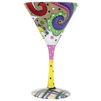 Kojoto gražus paisley rašto rankomis tapytas martini stiklinė