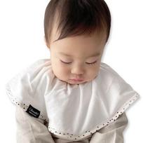 Sherinette Sherry bib bib, white dot, 1 piece, 1 piece gray