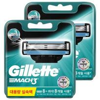 Gillette Mach3 Original Razor Blades, 8 packs, 2 pieces ,Korean razor blade black