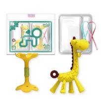 Ange teether 2-piece set, nipple, yellow (giraffe), yellow (lips), random delivery (silicon clip), 1 set, Korean baby products white