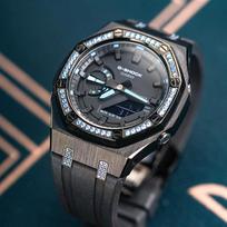CASIO Customized watch modified series gentleman Quartz rubber strap unisex blue dial GA-2100-1A GA-2100-1A2(Watch8-GaiZhuang-ShenShi) mėlyna