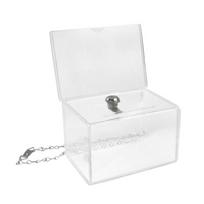 Deflecto Lockable Donation Box with Header Clear (A6)