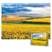 2000 piece jigsaw puzzle - sunset in a beautiful sunflower field, popular Korean puzzle white