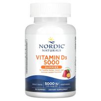 Nordic Naturals, vitamino D3 guminukai, pasifloros vaisiai, 125 mcg (5000 TV), 30 guminukų