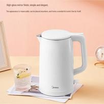 Midea 1.7L Double-Layer Anti-Scald Stainless Steel Electric Kettle CN plug (adapter included) white