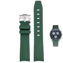 20 mm laikrodžio apyrankė ir guminė laikrodžio apyrankė su silikonu, atspari vandeniui, ir įskaitant reguliavimo įrankį ir spyruoklę Omega, Swatch, MoonSwatch, Omega, žalia