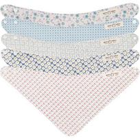 Kkumdubu four-season infant scarf bib flower pattern 5-piece set, korean baby products white