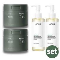 Anua Houttuynia cordata clear pads 70 sheets + Houttuynia cordata cleansing oil 200ml, 2 sets gray
