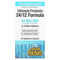 Natural Factors, Ultimate Probiotic, 24/12 Formula, 24 Billion CFU, 60 Veggie Capsules