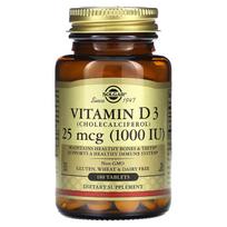 Solgar, Vitamin D3, 25mcg (1,000IU), 180 tablets