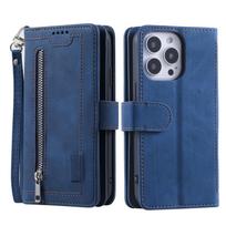 Užtrauktuko verslo odinė piniginė telefono dėklas For For Iphone 17 Pro Max 13 12 11 14 15 16 Pro Max 16 Plus 17Air Kortelių laikikliai Atverčiamas dangtelis iPhone 15 Pro Max black