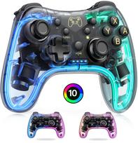 Switch Controller Colors RGB Wireless Switch Controller App Settings 10 Color Conversion Wake Up Switch Pro Controller Switch OLED Compatible TURBO