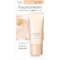 Kiss Me FERME Foun Cream 01 Šviesus Ochra Šviesus 17g Lengvas Pagrindas Glotni Graži Oda Kreminis Pagrindas SPF25 PA++ white